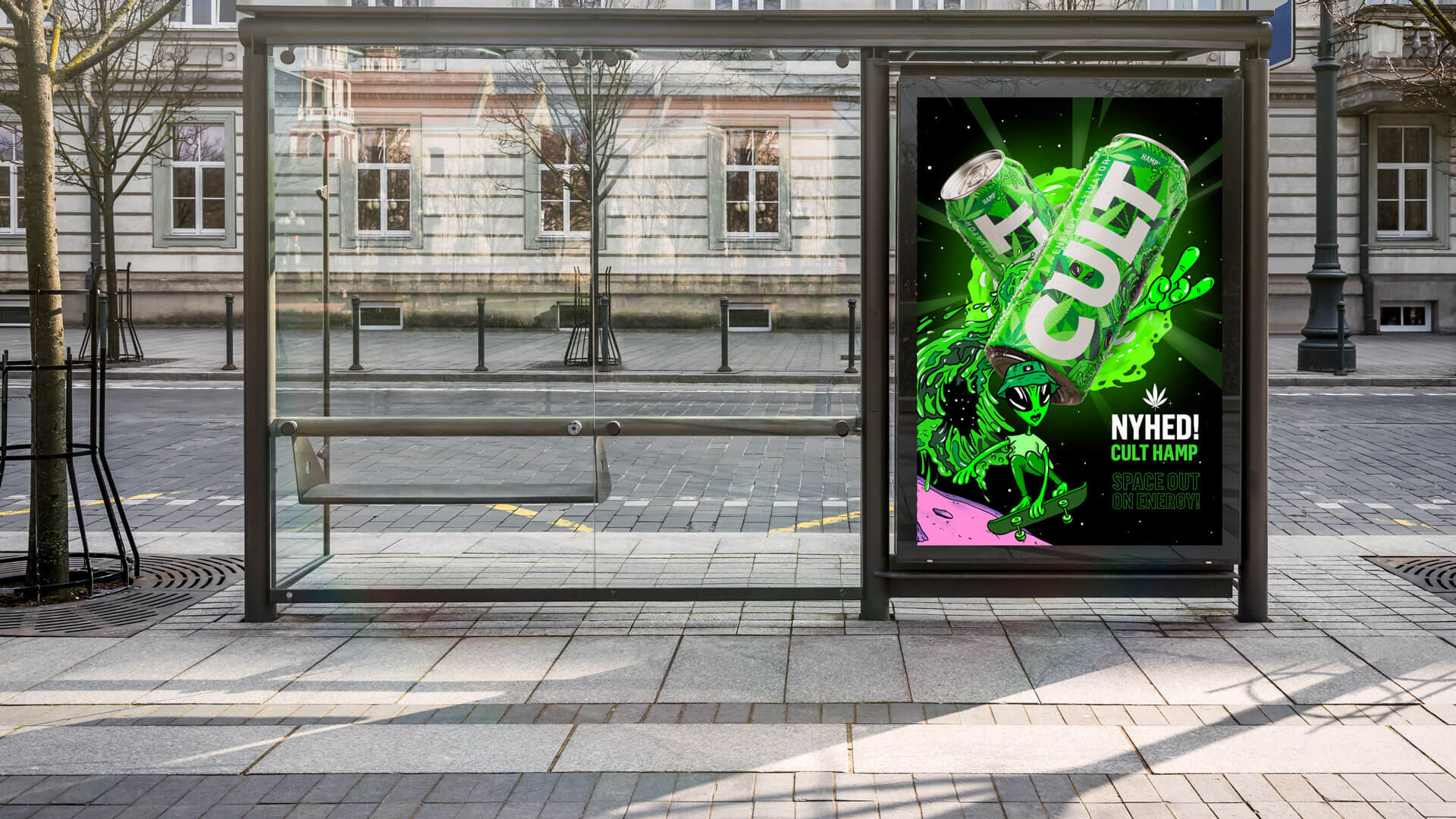 Cult hamp outdoor campaign poster by Camilla Wedege