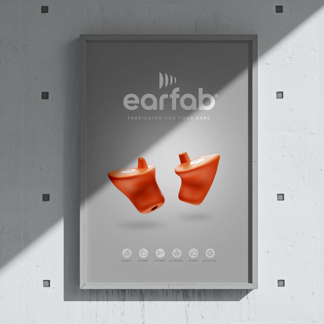Earfab product poster in mockup by Camilla Wedege