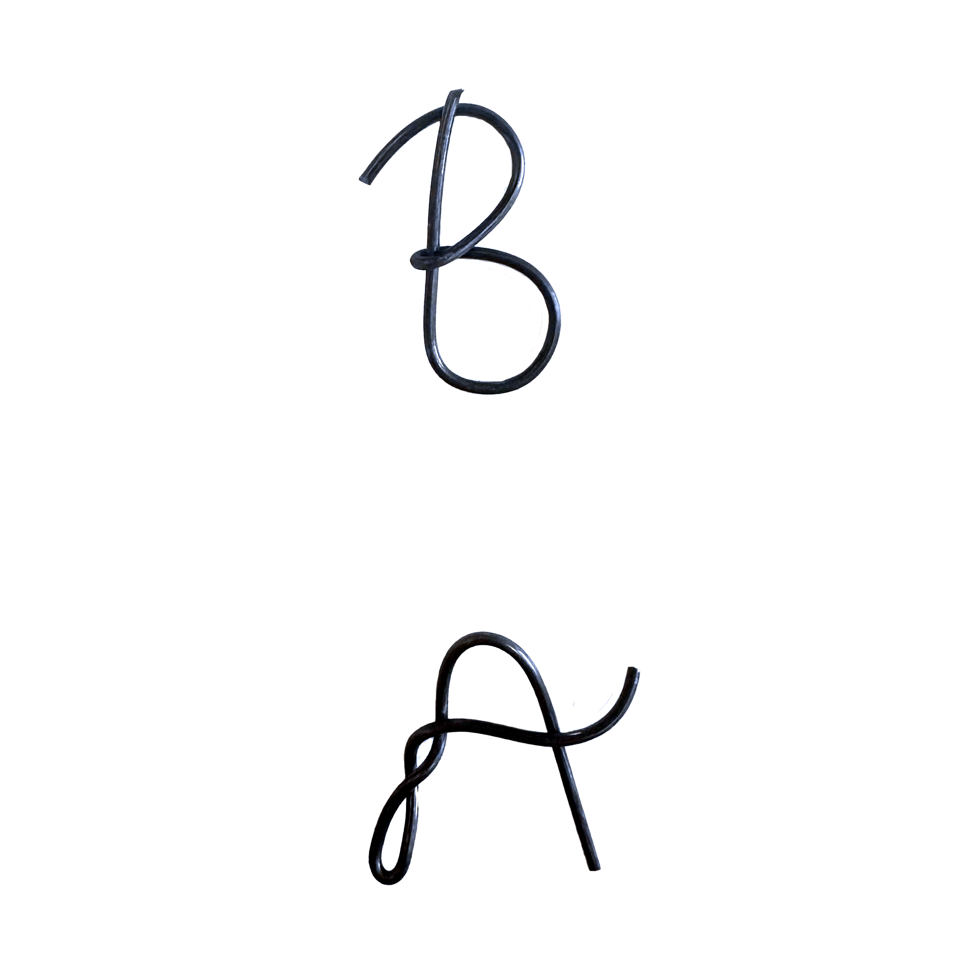Handmade type in wire by Camilla Wedege