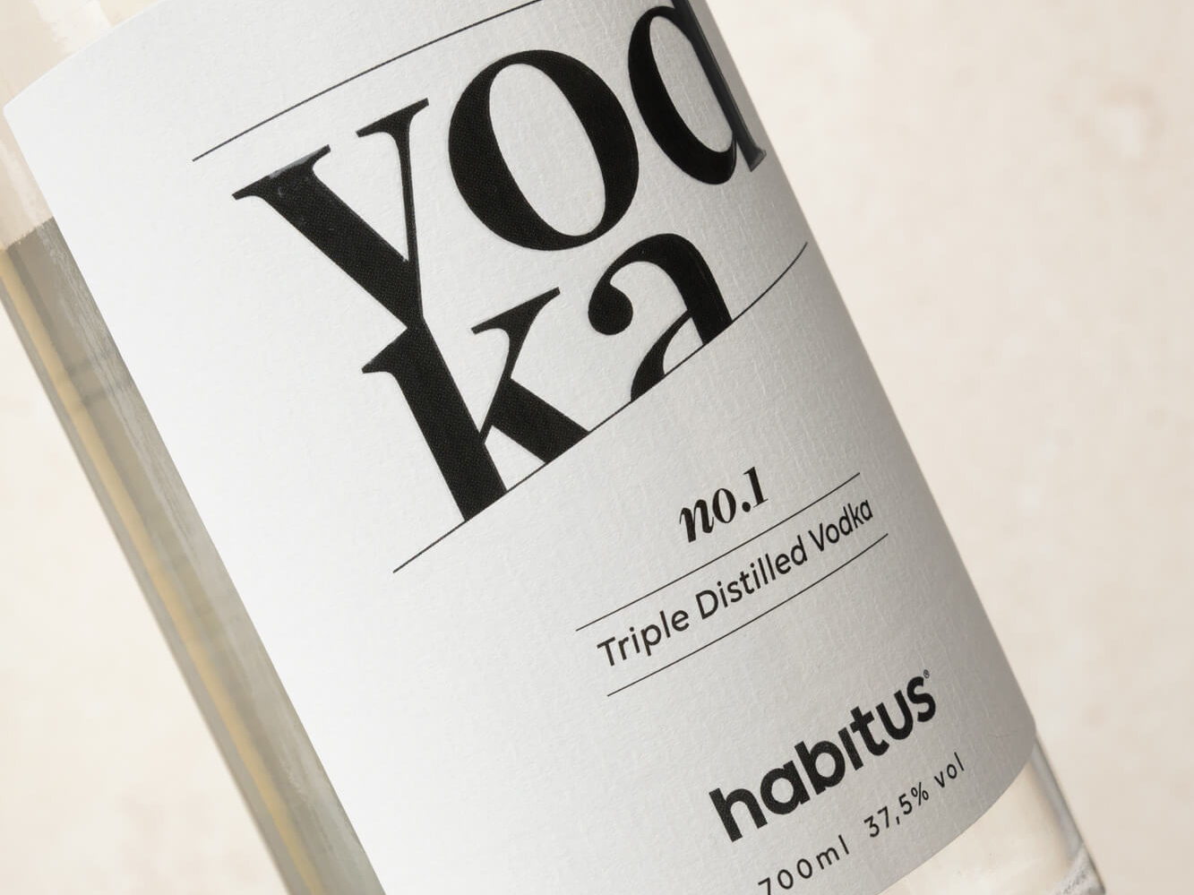 Habitus vodka label design by camilla wedege
