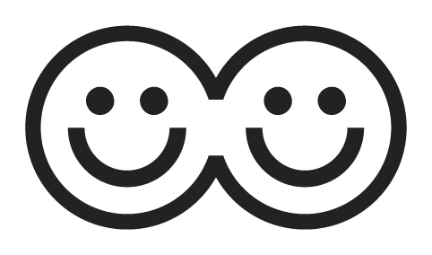 Custom Siamese twins smiley icon by Camilla Wedege Studio