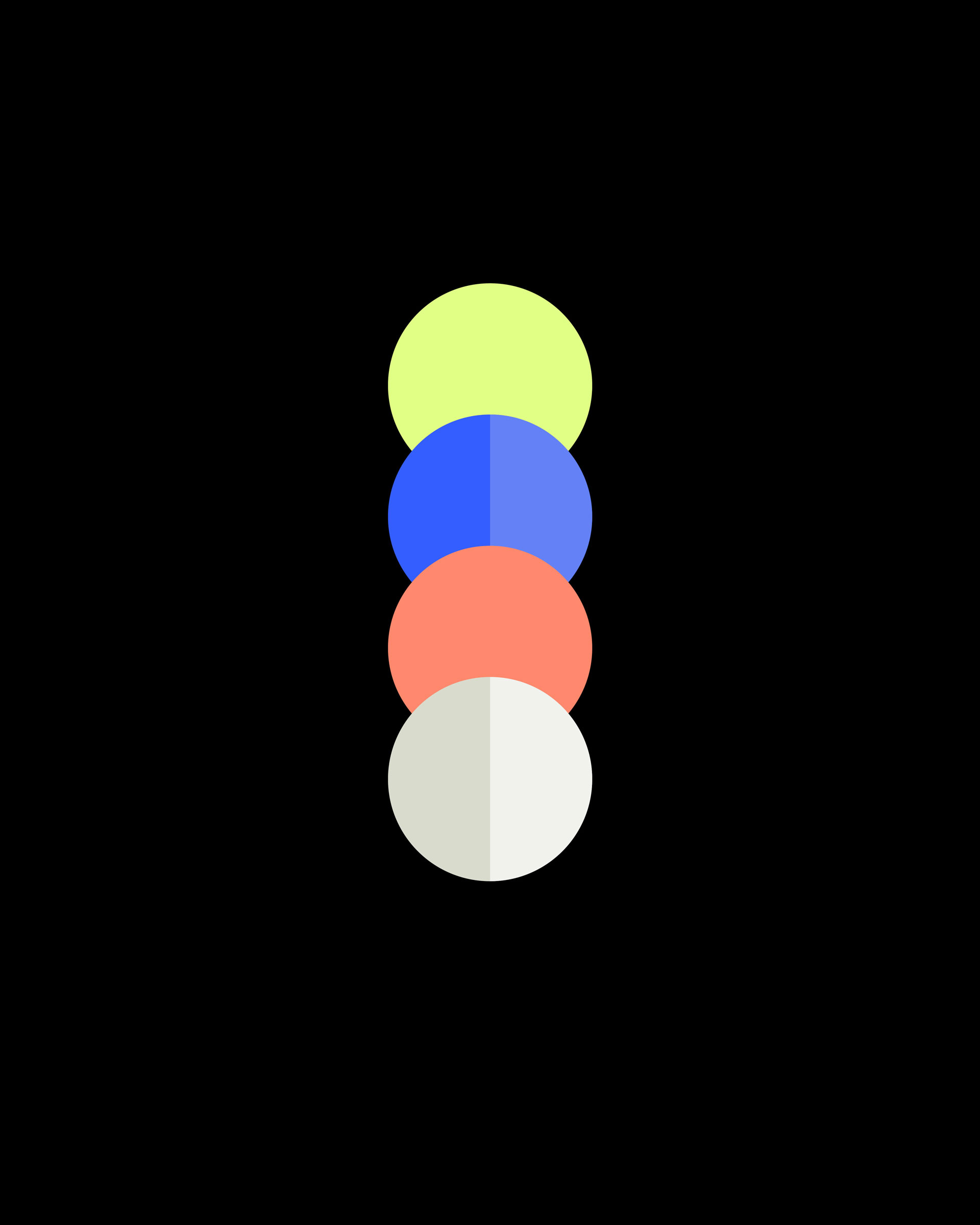color scheme with 4 colors on a black background