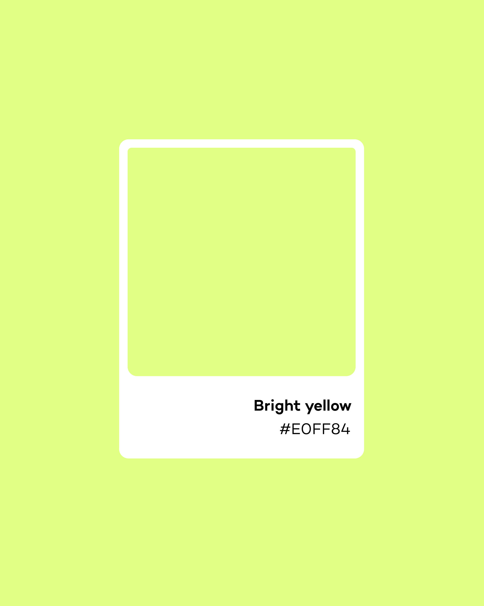 Bright yellow hex color code presentation by Camilla Wedege