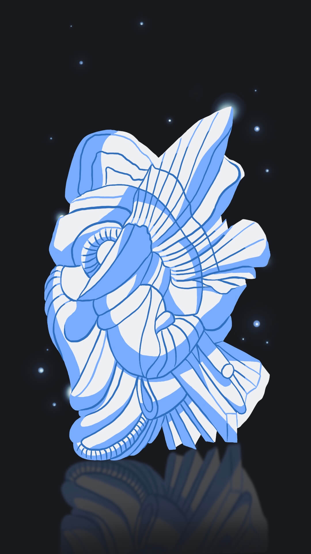 Abstract ice sculpture illustration by Camilla Wedege