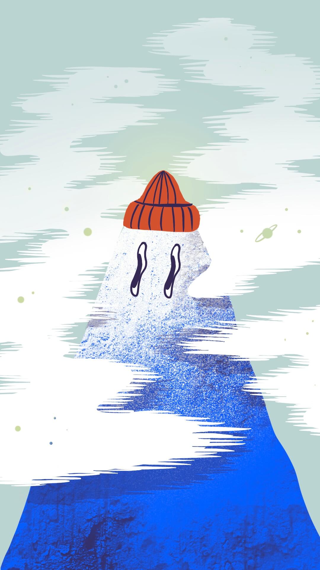 Mountain top illustration by Camilla Wedege